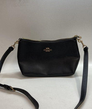 Coach Teri Black Crossgrain Leather Shoulder Bag Crossbody Gold Hardware