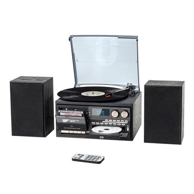 10 in 1 Record Player with Bluetooth Turntable CD Cassette USB SD MMC AM FM R...