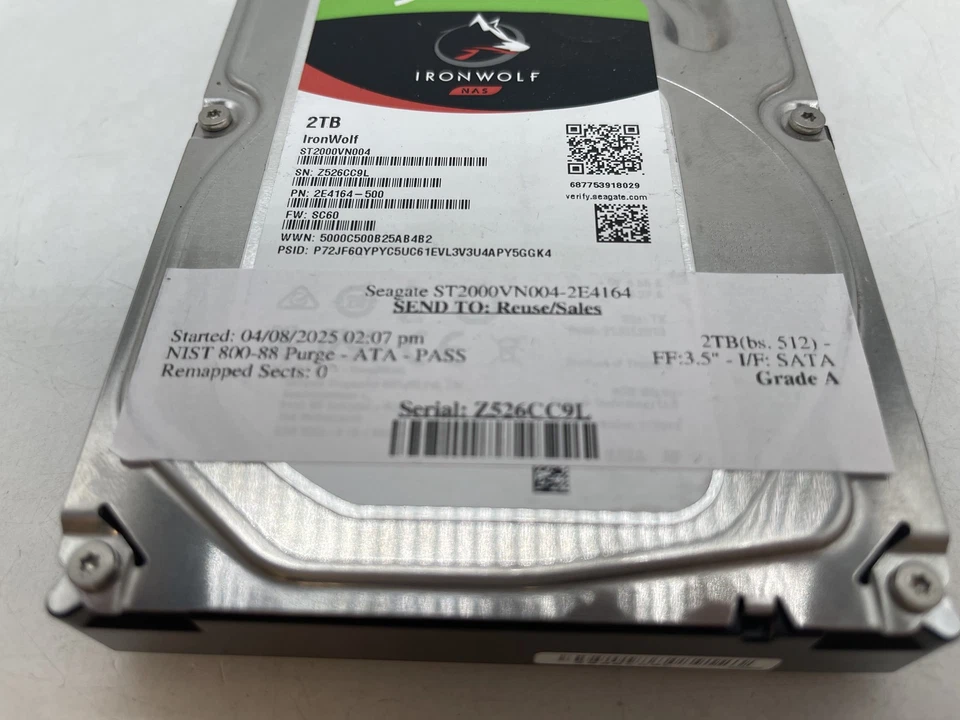 Seagate IronWolf 2TB SATA 3.5" ST2000VN004 HDD Hard Disk Drive GRADE A FREE S/H - Image 4 of 4