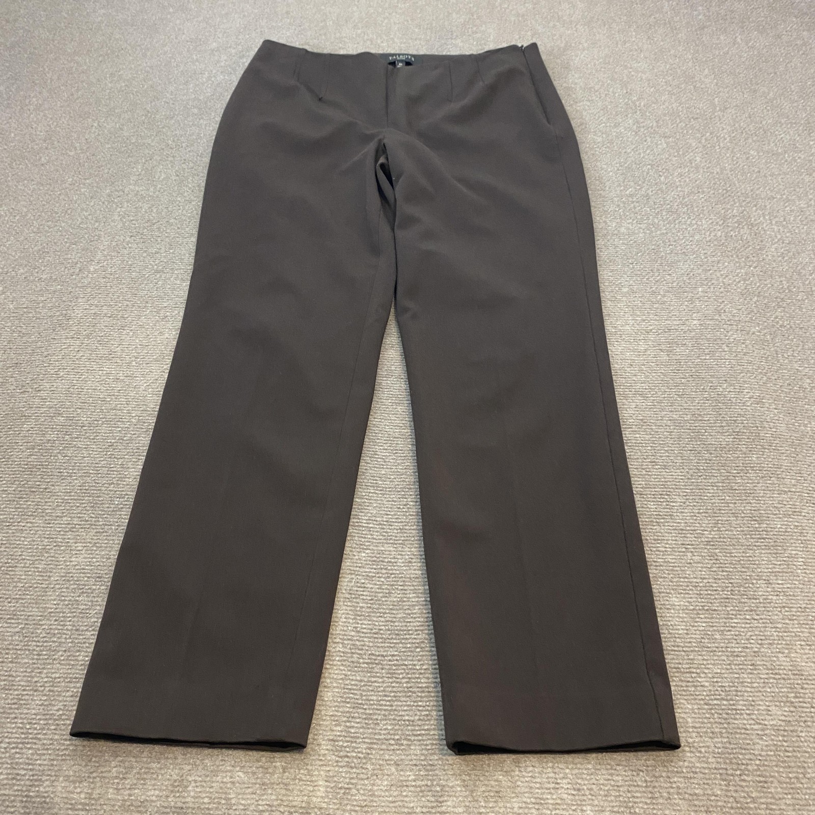 Talbots Dress Pants Womens 6P Brown Straight Leg Twill Stretch Career Office