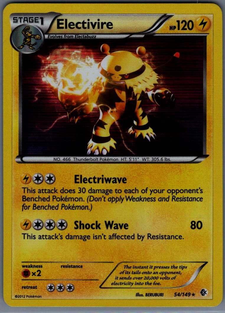 Electivire Holo Rare Boundaries Crossed 54/149 NM