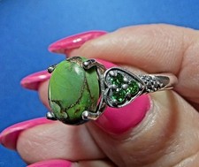 Sundance Catalog .925 Sterling Silver Green Mohave Turquoise Ring- Size 8.5