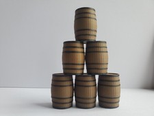 6 Whiskey Barrels for 1/24 1/25 Railroad Garage Whisky Shop Display Miniature