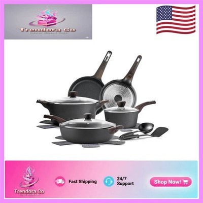 14-Piece Non-Stick Induction Cookware Set - Healthy & Elegant Kitchen Essential