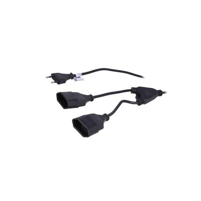 AK-RD-05A Cable CEE 7/16 (C) plug,CEE 7/16 (C) socket x2 1.2m black AKYGA