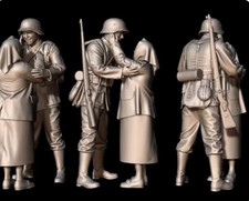 1/72 Scale Model The Soldier Parted From His Mother 2 figures Unpainted Military