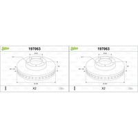 2X Valeo Bremsscheiben 255Mm BelÜFtet Vorne Passend FüR Mazda MX-5 | 197063