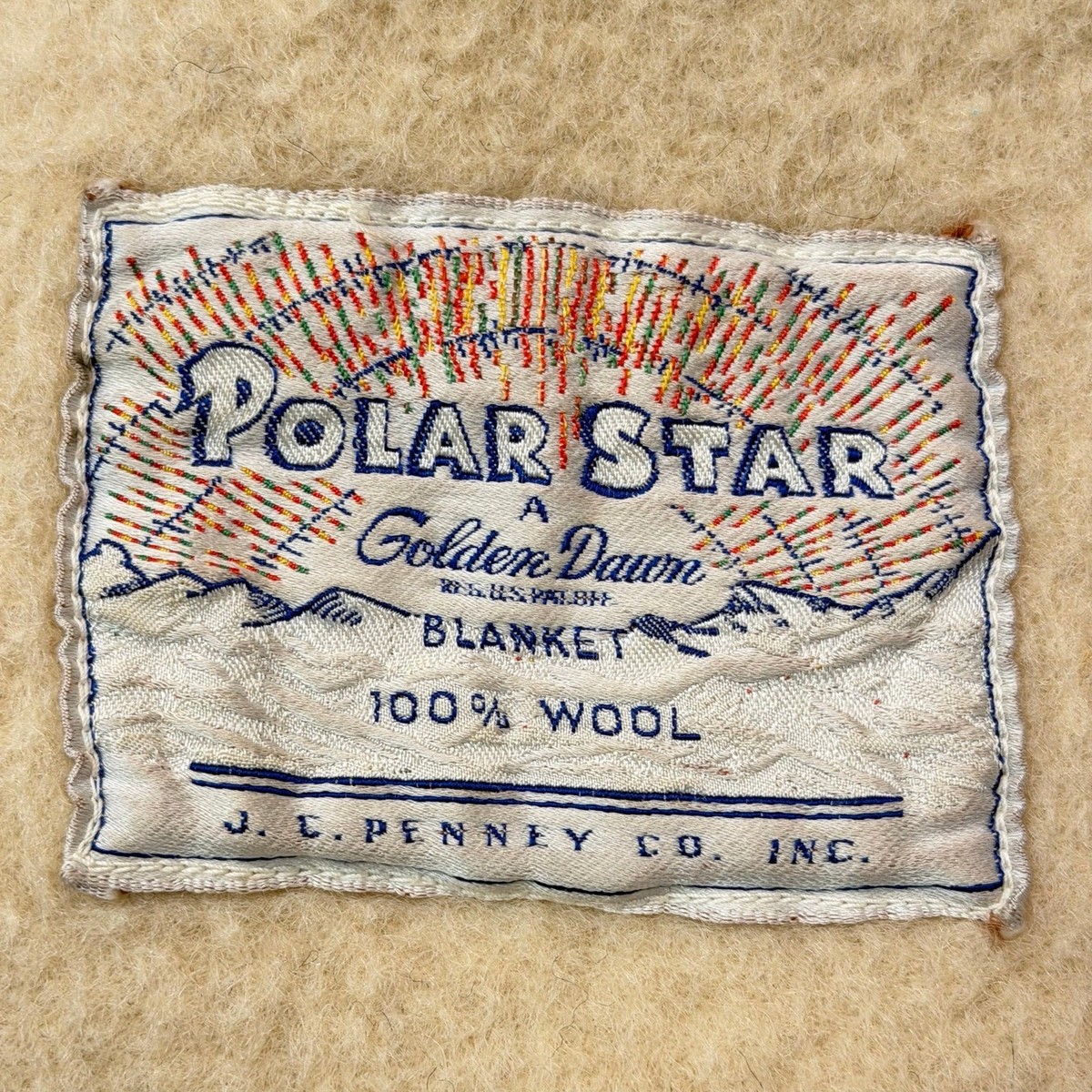 Diamond Center Blanket 1980年代購入 Vintage Vintage 60s JC Penny Polar Star Golden Dawn 100% Wool Striped
