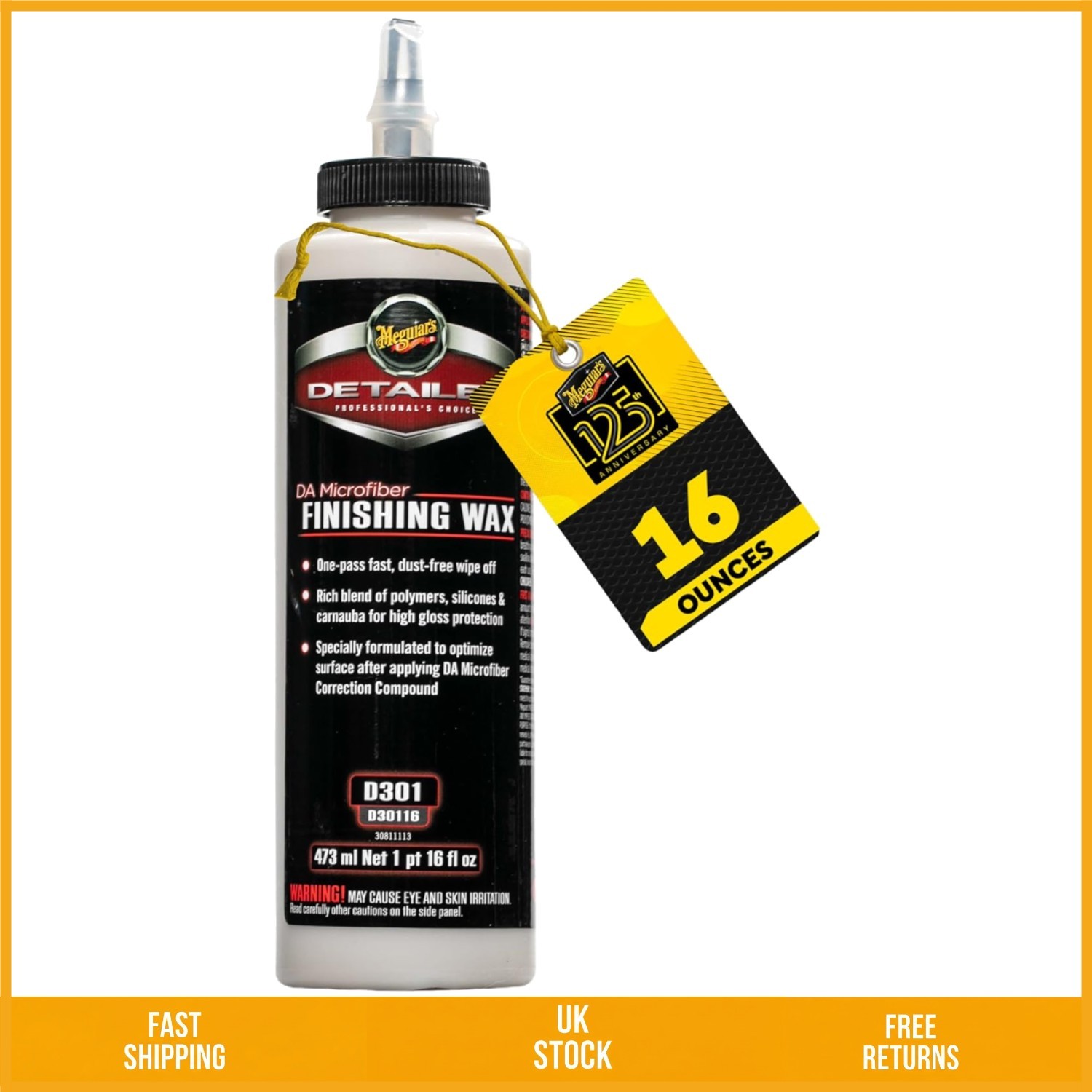 High Gloss DA Microfibre Finishing Car Wax Polish Durable Paint Guard 473ml