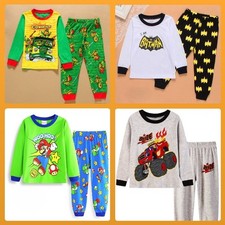 NEW Cartoon Print Boys Long Sleeve 2-Piece Pajama Set