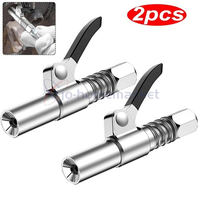 #ad #ad 2Packs Grease Gun Coupler High Pressure Quick Release Lock Oil Injection Nozzles $6.99