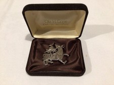 Vintage Ola Gorie Orkney Maeshowe Dragon Sterling Silver Brooch Large 1978