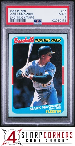 1989 FLEER EXCITING STARS #32 MARK McGWIRE ATHLETICS PSA 9
