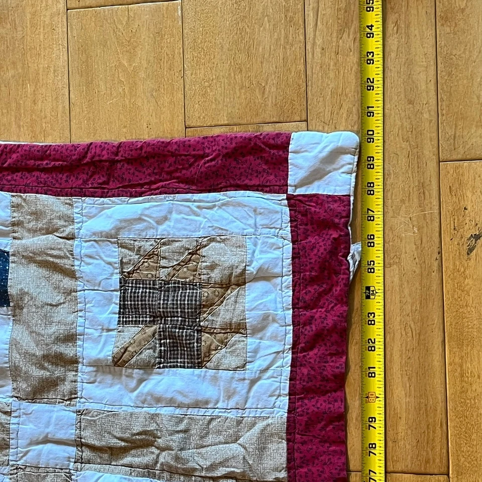 Handmade Patchwork Quilt 84x90 Rustic Cabin Motif Bears Moose Stars Trees - Image 3 of 4