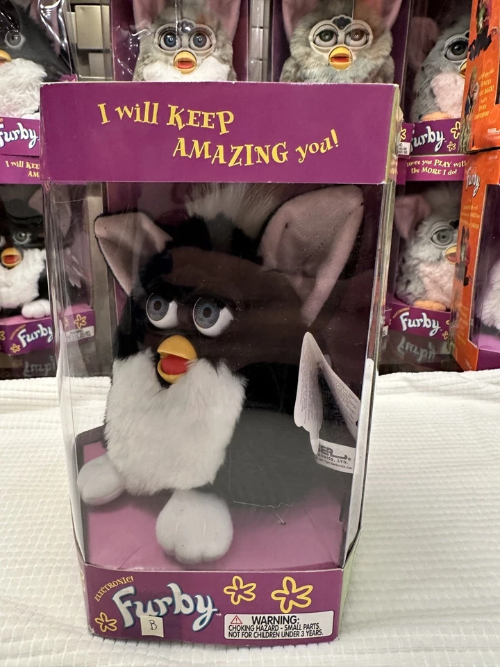 Vintage Original First Edition Furby-BNIB- Tiger Elect- 1998 Black and white  - Image 2 of 4