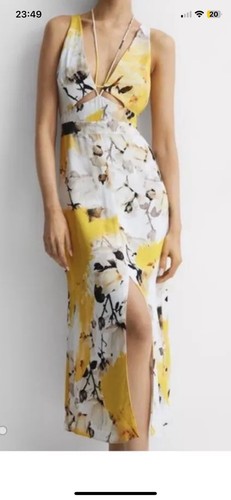 Reiss Kasia Fitted Floral Print Midi Dress size UK 12P RRP £198