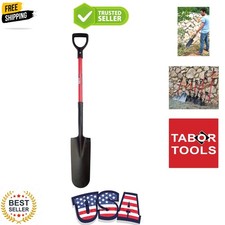Shovel with Long Narrow Blade, Trench Digging Spade, Drain Spade with Comfort...