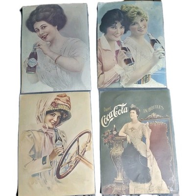 Vintage Coca-Cola advertising reproduction wall plaques / laminated prints...