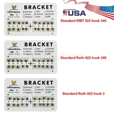 Dental Ortho Brackets Braces Standard Roth/MBT Slot.022 345/3HOOKS