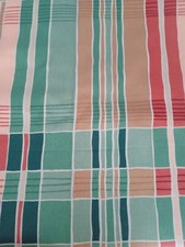 Plaid Decorator Fabric Water Resistant Approx 4 Yards New Vintage