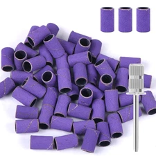 50 Pcs Nail Drill Bits Sanding Bands with 1 Pc Nail Drill Bit, Professional Sand