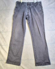Swiss Tech Pants Men’s 34x32 Steel Gray Performance Chino Slash Pocket Casual