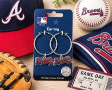 Atlanta Braves Hoop Earrings MLB Licensed NOS Team Logo Dangle Jewelry Gift