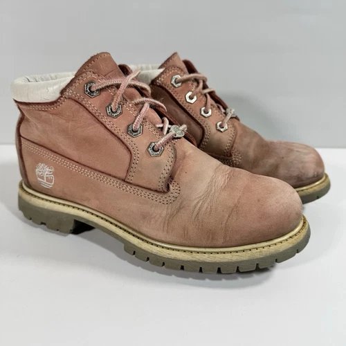 Stivali Timberland Chukka rosa impermeabili Nellie nabuk stringati taglia 6