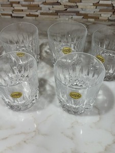 6- NEW TAG Cristal d'Arques France Longchamp 24% Lead Crystal Rocks Glasses 3.5"
