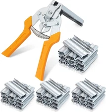 Type M Nail Ring Pliers for Fencing with 2400pcs M Clips, Hog Yellow 