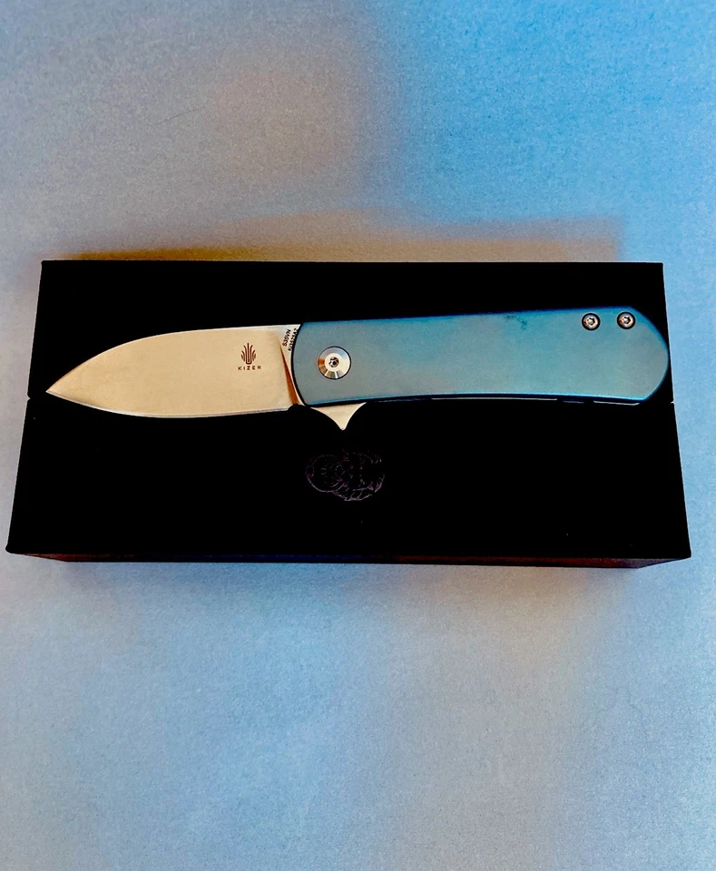 Kizer Yorkie 折叠刀 钛 S35VN 刀片 2.57 英寸 Framelock Ray Laconico 全新 — 第 3/4 张图片