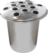 APAC 12CM QUALITY ALUMINIUM MEMORIAL GRAVE VASE, POT 12cm, Silver