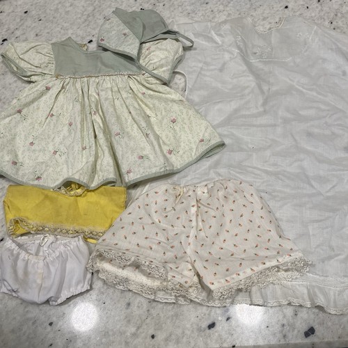 Lot 57 Pc Vintage Mixed Size Baby Doll Girl Clothes Dresses Rompers Med Large - Picture 2 of 11