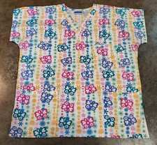 MHD Scrubs Scrub Top Butterfly Flowers Womens Size Med 10/12 RN 57227