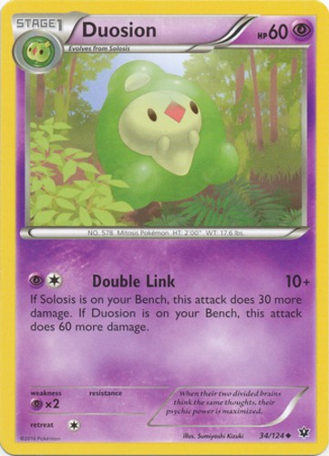 Duosion - 34/124 - Uncommon (Lp) XY Fates Collide - Psychic Pokémon