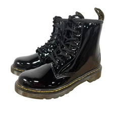 Dr. Martens Kid's Collection 1460 Junior Delaney Black Patent Street Boot Sz 13