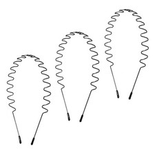 Asltw Metal Headbands for Women Men - Wavy Spring Non-Slip Sports Hair Style B