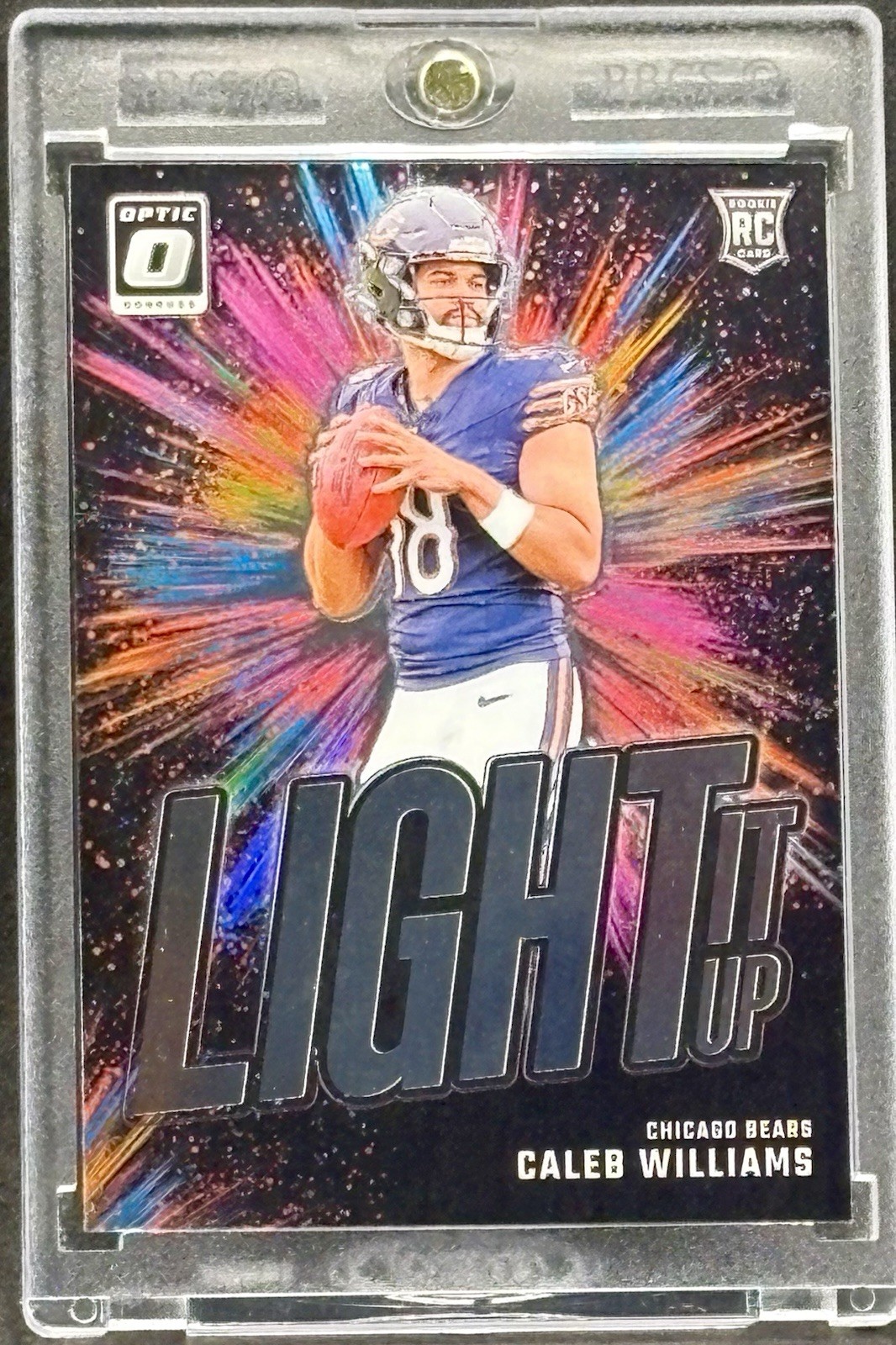 Caleb Williams #1 Football Cards 2024 Panini Prizm Color Blast trading card — raw and PSA graded price guide