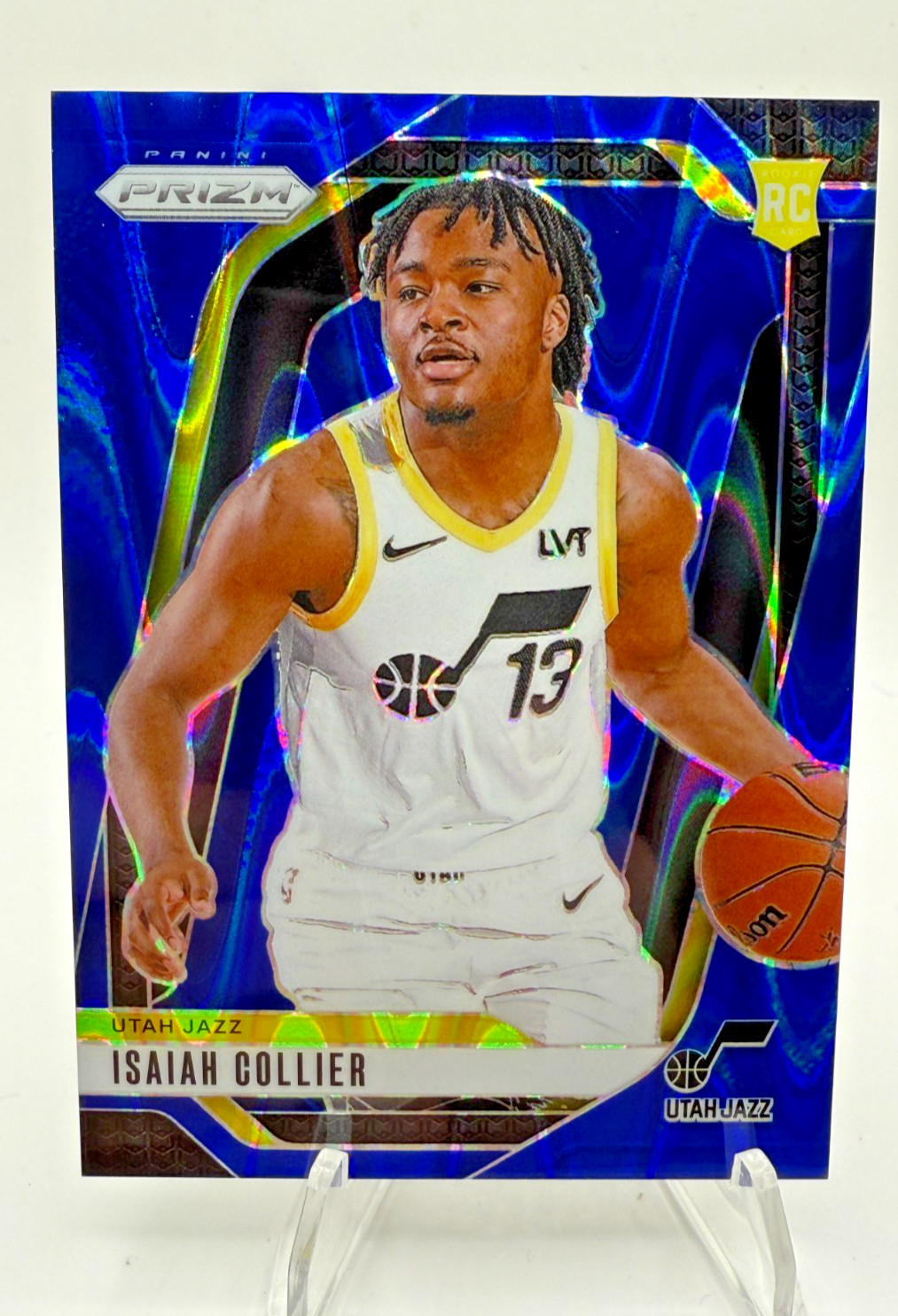 2024-25 Prizm Isaiah Collier RC 227 Seismic Blue PRIZM /99 SP Utah Jazz