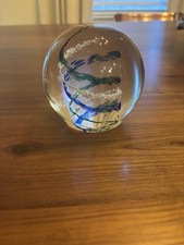 Memory Glass Pet Memorial Urn -Blue  Green Cremation Keepsake Contains Remains 