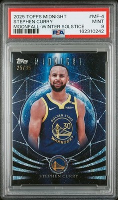 2025 TOPPS MIDNIGHT MOONFALL WINTER SOLSTICE #MF-4 STEPHEN CURRY 25/35 PSA 9