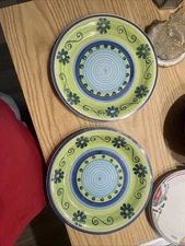 TWO Cherries Dinner Plates 10 3/4” Portugal ~