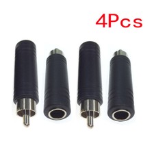 4pcs 6.35mm 1/4" Jack to Male RCA Connector Converter Audio Adapter Mono New