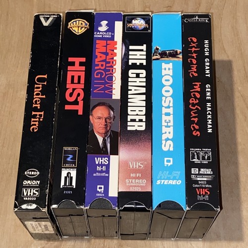 Gene Hackman Movie VHS Lot Under Fire Extreme Measures Heist Chamber Hoosiers - Picture 3 of 4