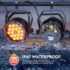 UKING Waterproof LED Par Light IP65 18X15W RGBWA UV 6IN1 DMX DJ Stage Lighting