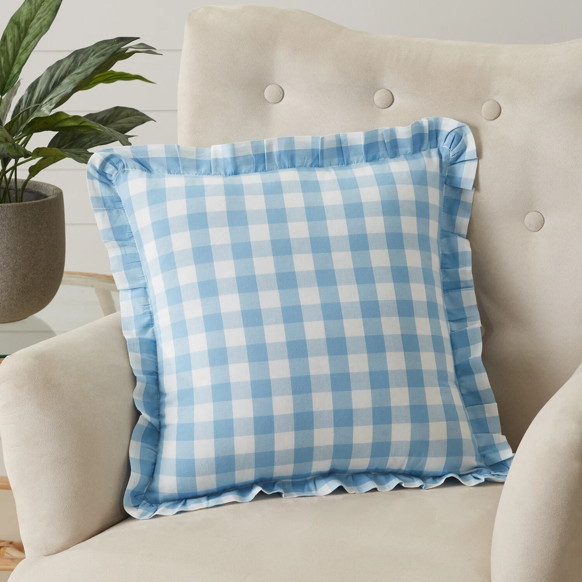Blue buffalo sale check throw pillows