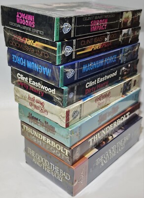 SEALED Vintage VHS Clint Eastwood Movie Lot 9 Sudden Impact Dirty Harry Firefox