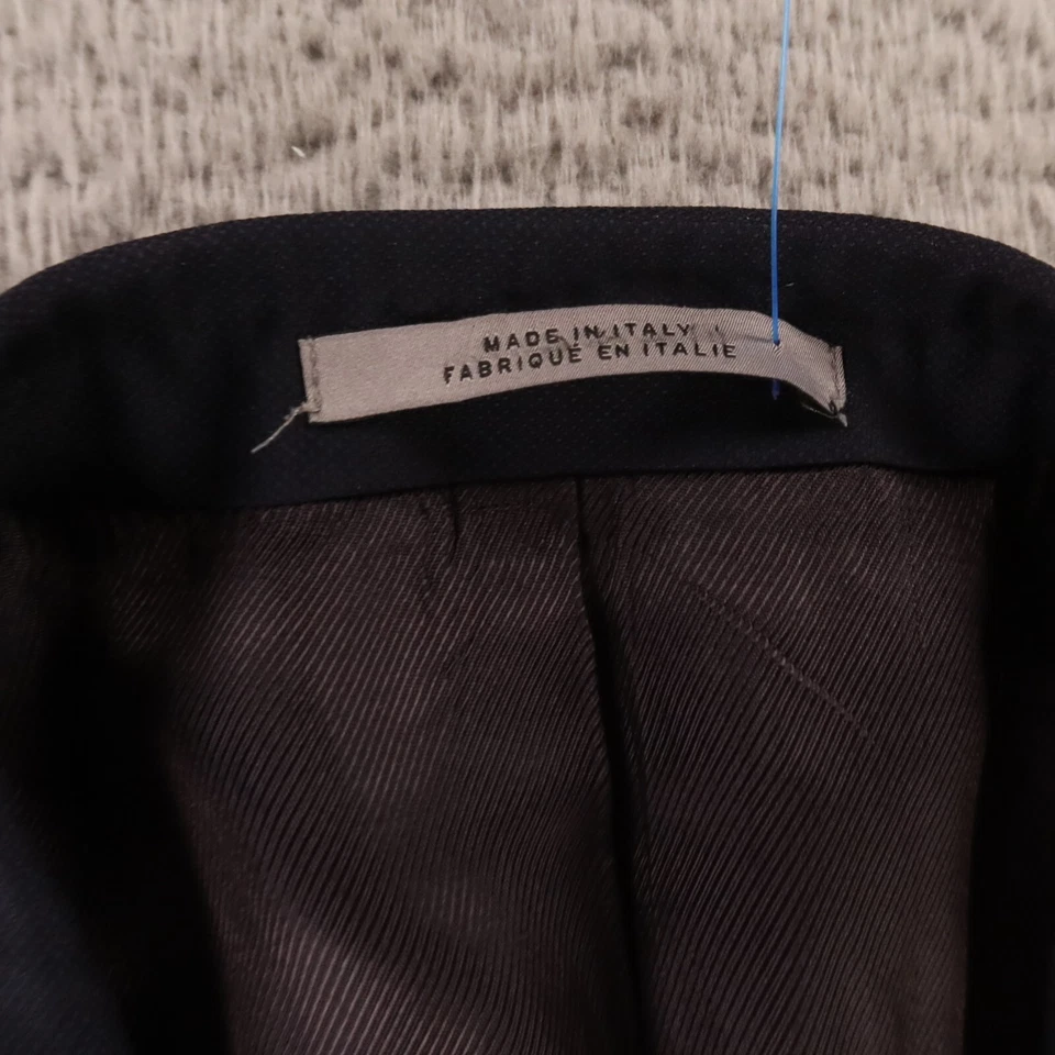 John W Nordstrom Jacket XL Blue Textured Worsted Wool Blazer Made in Italy 46R - Image 3 of 4