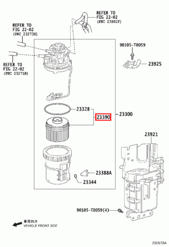 Genuine Hilux GUN126 GUN125 GUN123 1GD 2.8 Diesel 2GD 2.4 Diesel Fuel Filter - Picture 8 of 12