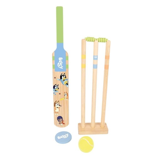 NEW Bluey Wooden Cricket Set Kids Gift Outdoor Activity Fun Active Play Ages 3+ - Picture 2 of 3